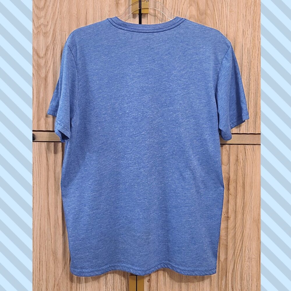 Adidas Large Men’s Performance Blue Heather Tee Shirt - Picture 2 of 10